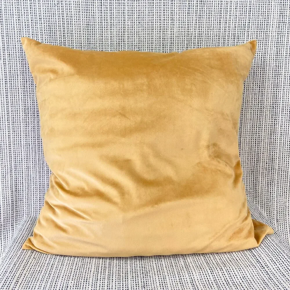 Cloud9 Designs Noah Velvet Pillow Gold Throw Decor No Insert 22 x 22 Square Sham